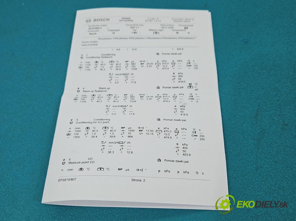 Vw Polo IV 9N 2001-2009 1.4 TDI 75 hp manual 55 kW 1422 cm3 3- vstřikovací čerpadlo 0414720213 (Vstřikovače)