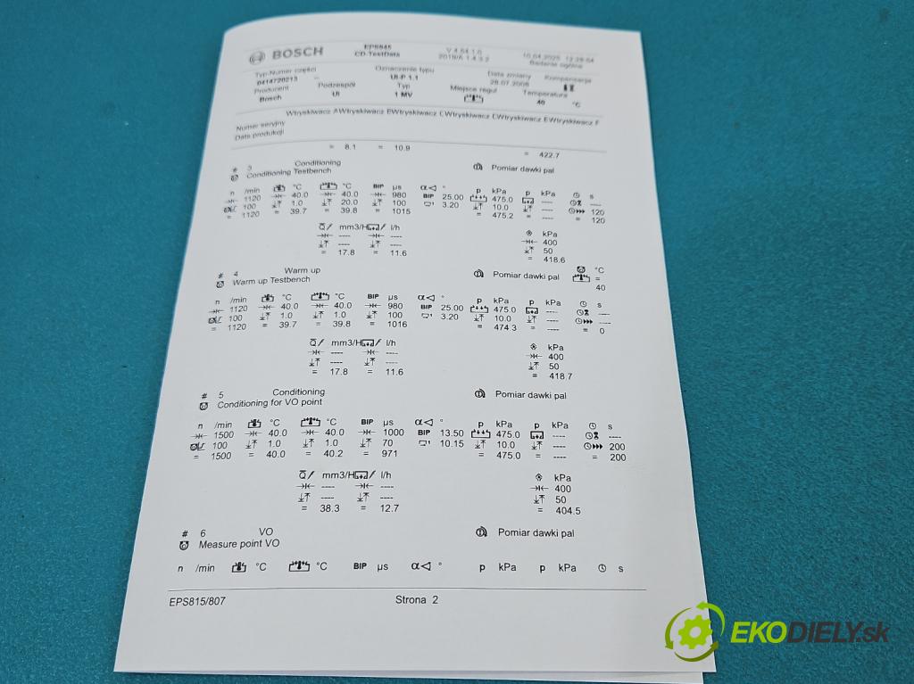 Vw Polo IV 9N 2001-2009 1.4 TDI 75 hp manual 55 kW 1422 cm3 3- vstřikovací čerpadlo 0414720213 (Vstřikovače)