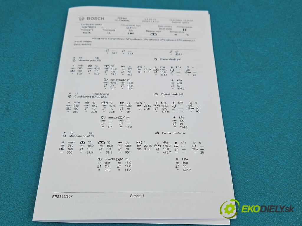Vw Polo IV 9N 2001-2009 1.4 TDI 75 hp manual 55 kW 1422 cm3 3- vstřikovací čerpadlo 0414720213 (Vstřikovače)