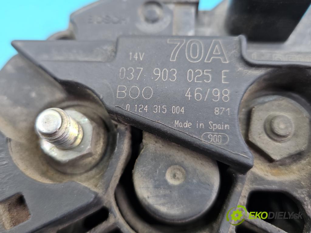 Vw Golf IV 1997-2003 1.4b: 75 HP manual 55 kW 1390 cm3 5- Alternator 037903025E (Alternátory)