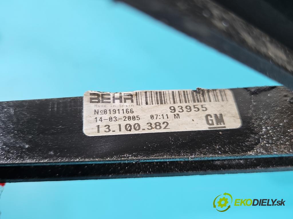 Opel Combo C 2001-2011 1.7 CDTI 101 HP manual 74 kW 1686 cm3 5- Ventilátor chladiča