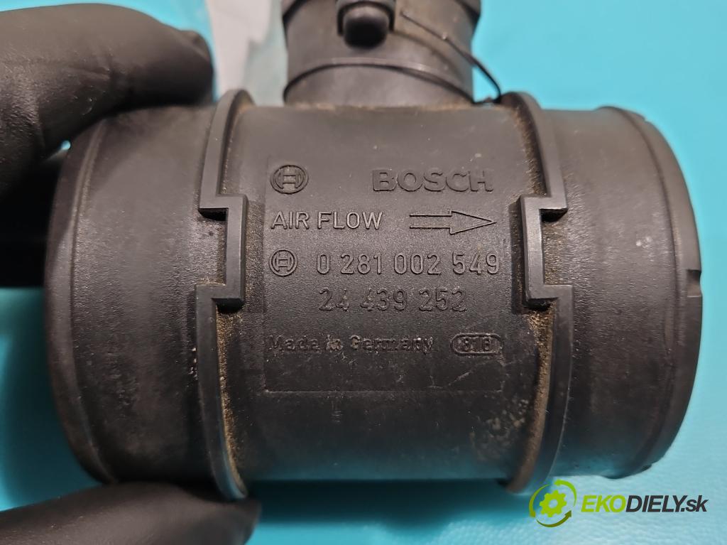 Opel Combo C 2001-2011 1.7 CDTI 101 HP manual 74 kW 1686 cm3 5- průtokoměr: 0281002549 (Váhy vzduchu)