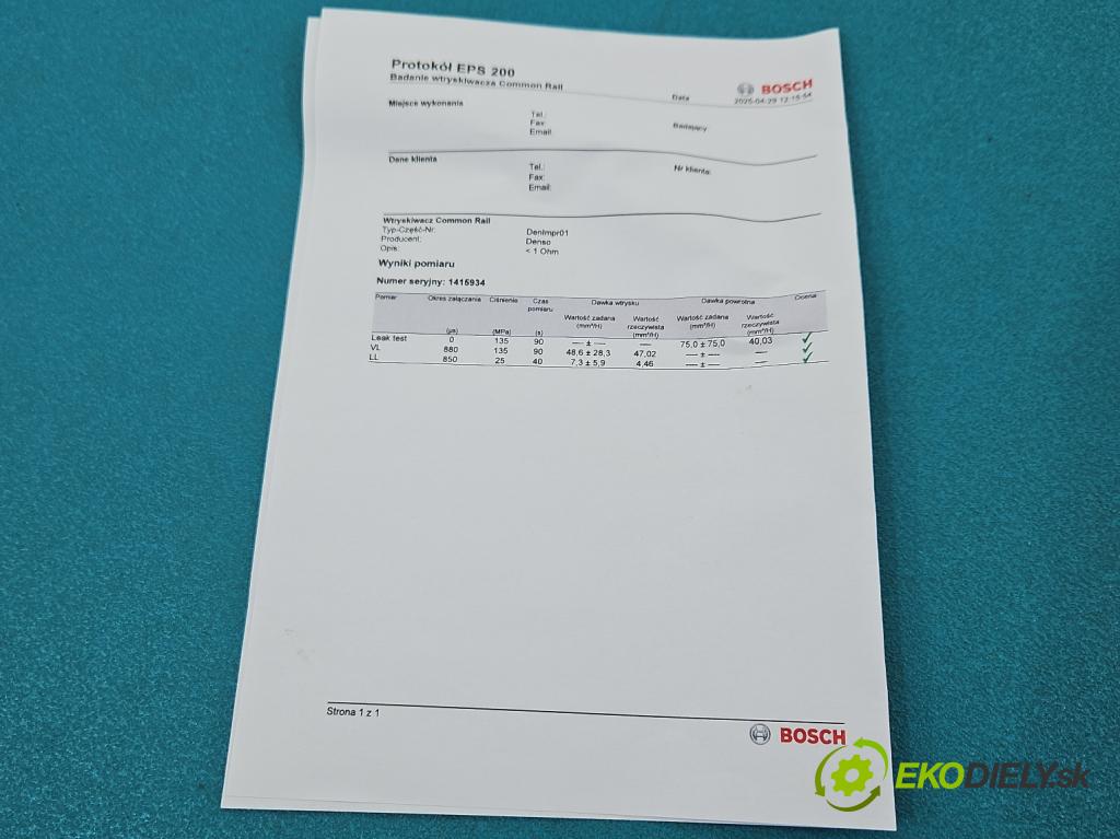 Opel Combo C 2001-2011 1.7 CDTI 101 HP manual 74 kW 1686 cm3 5- vstrek 897313-8613 (Vstrekovač paliva)