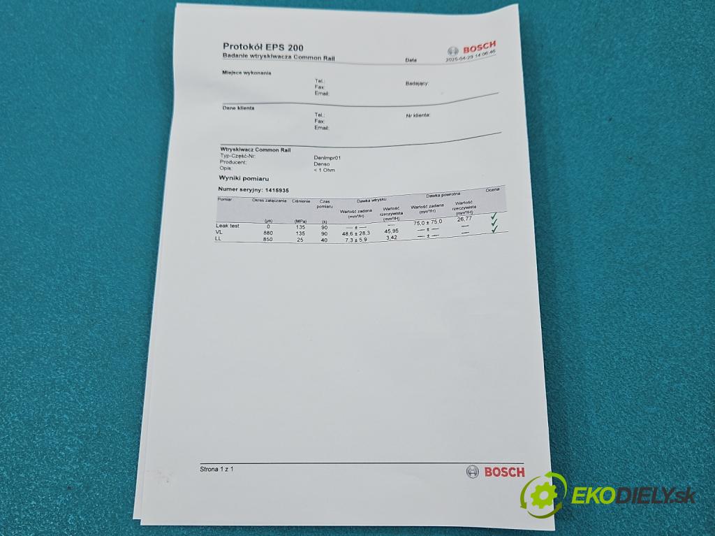 Opel Combo C 2001-2011 1.7 CDTI 101 HP manual 74 kW 1686 cm3 5- vstrek 897313-8613 (Vstrekovač paliva)