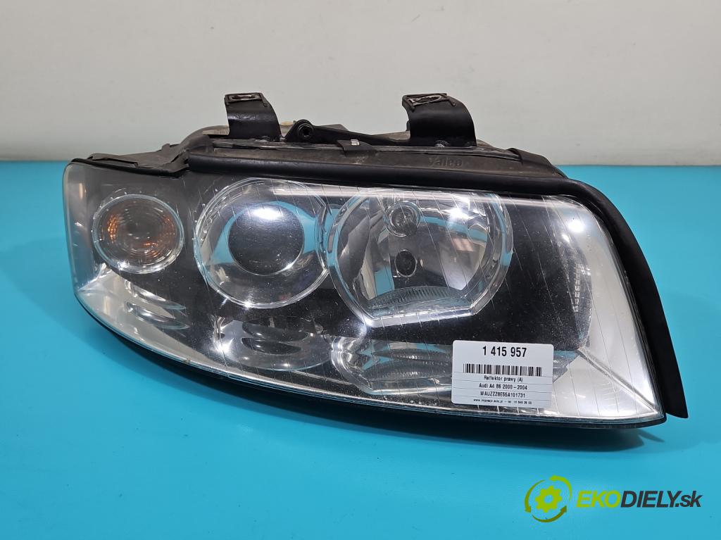 Audi A4 B6 2000-2004 1.9 TDI (AVF) 131 HP manual 96 kW 1896 cm3 4- Reflektor: pravý  (Pravé)