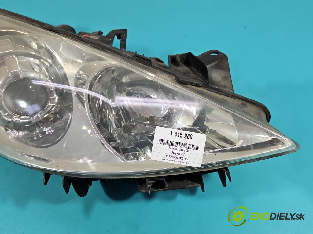 Peugeot 307 1.6 HDI 90 HP manual 66 kW 1560 cm3 5- Reflektor: pravý 9655764280 (Pravé)