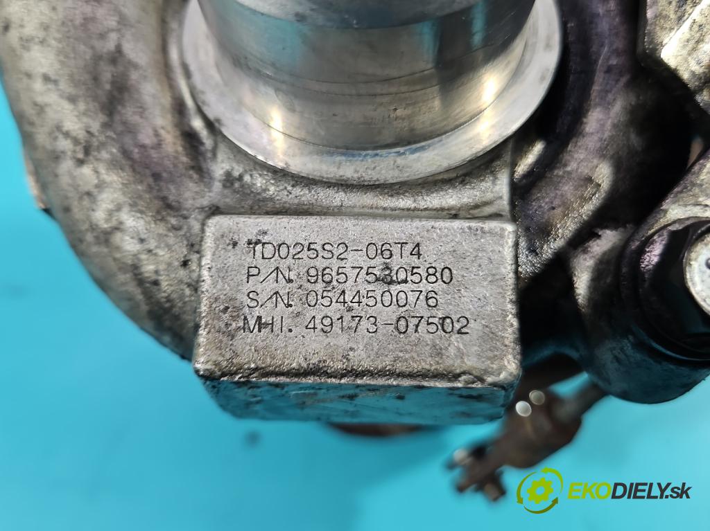 Peugeot 307 1.6 HDI 90 HP manual 66 kW 1560 cm3 5- turbodúchadlo, turbo 49173-07502 (Turbodúchadlo (kompletné))