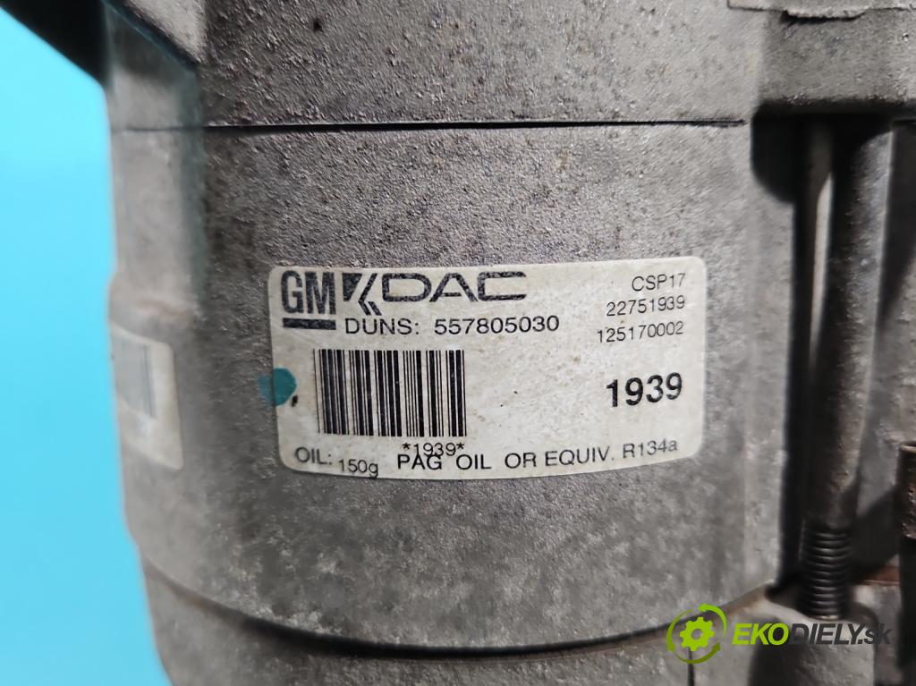 Opel Insignia A 2008-2017 1.6 T 179KM manual 132 kW 1598 cm3 4- Kompresor: klimatizácie 22751939 (Kompresory klimatizácie)