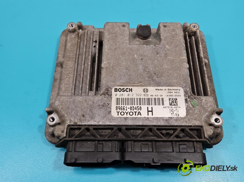 Toyota Yaris II 2005-2011 1.4 D4D 90 HP manual 66 kW 1364 cm3 5- riadiaca jednotka motora 0281012322