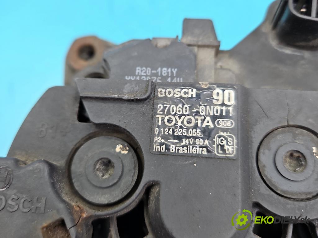 Toyota Yaris II 2005-2011 1.4 D4D 90 HP manual 66 kW 1364 cm3 5- Alternator 27060-0N011 (Alternátory)
