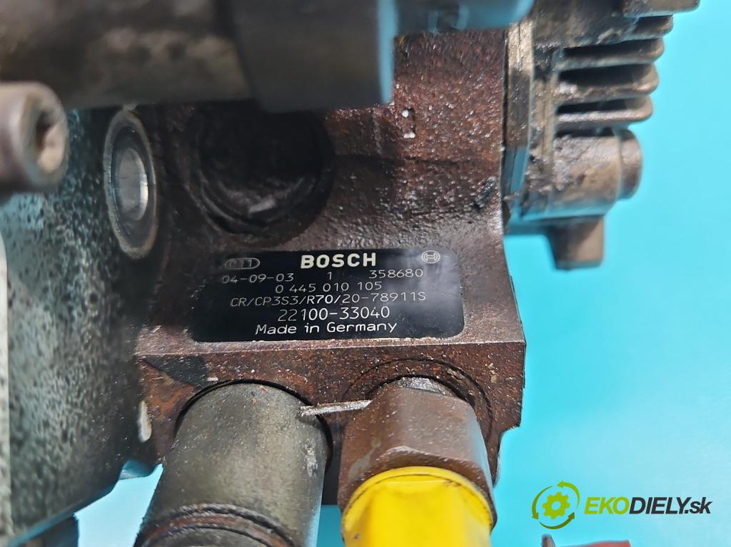 Toyota Yaris II 2005-2011 1.4 D4D 90 HP manual 66 kW 1364 cm3 5- čerpadlo vstrekovacia 0445010105 (Vstrekovacie čerpadlo)