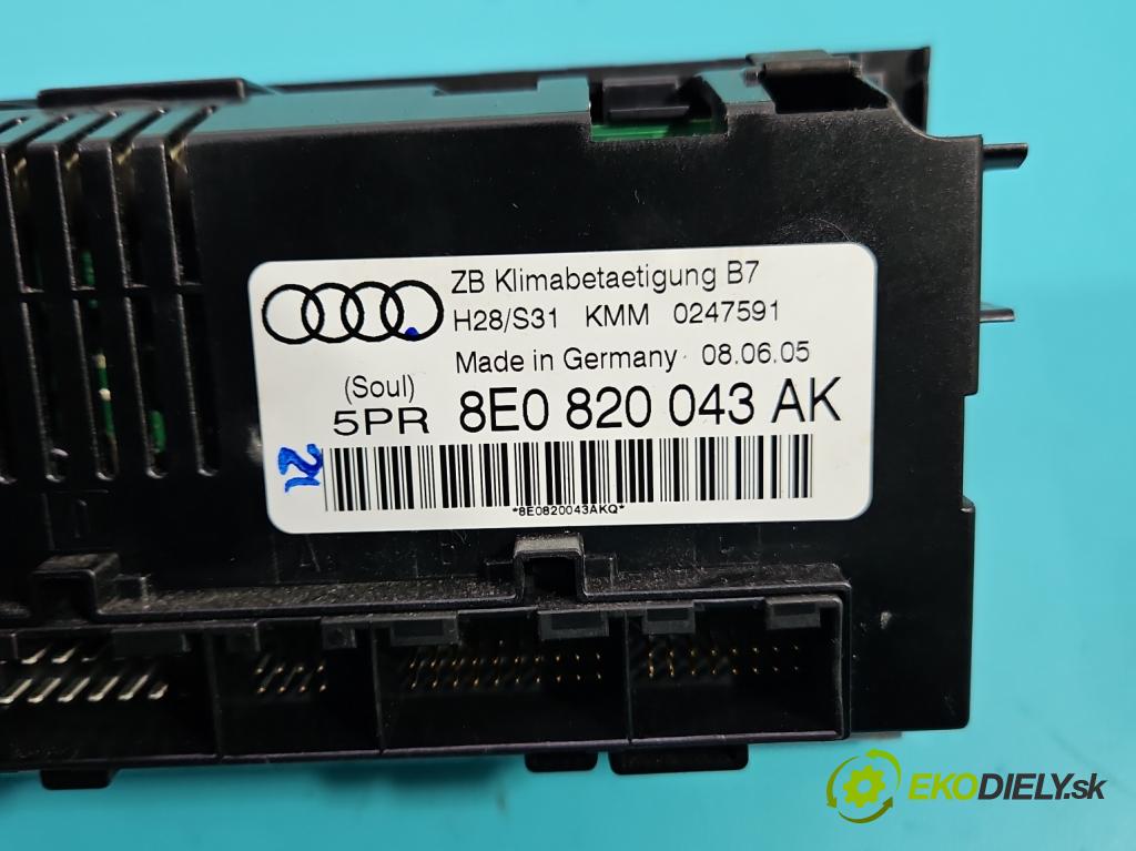 Audi A4 B7 2004-2008 1.8 T 163 HP manual 120 kW 1781 cm3 5- panel kúrenia 8E0820043AK