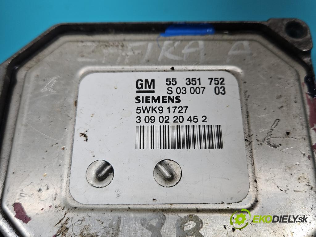 Opel Zafira A 1999-2005 1.8 16v 125 HP manual 92 kW 1796 cm3 5- riadiaca jednotka motora 55351752