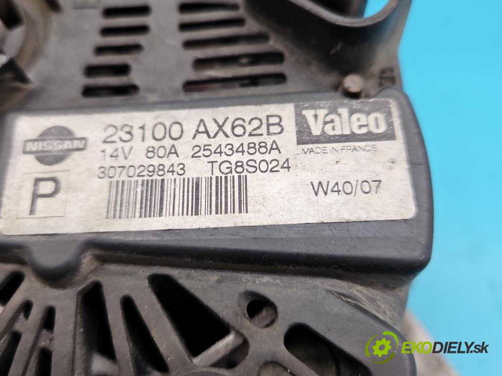 Nissan Note I 2006-2012 1.4 16V 88 HP manual 65 kW 1386 cm3 5- Alternator 23100AX62B (Alternátory)