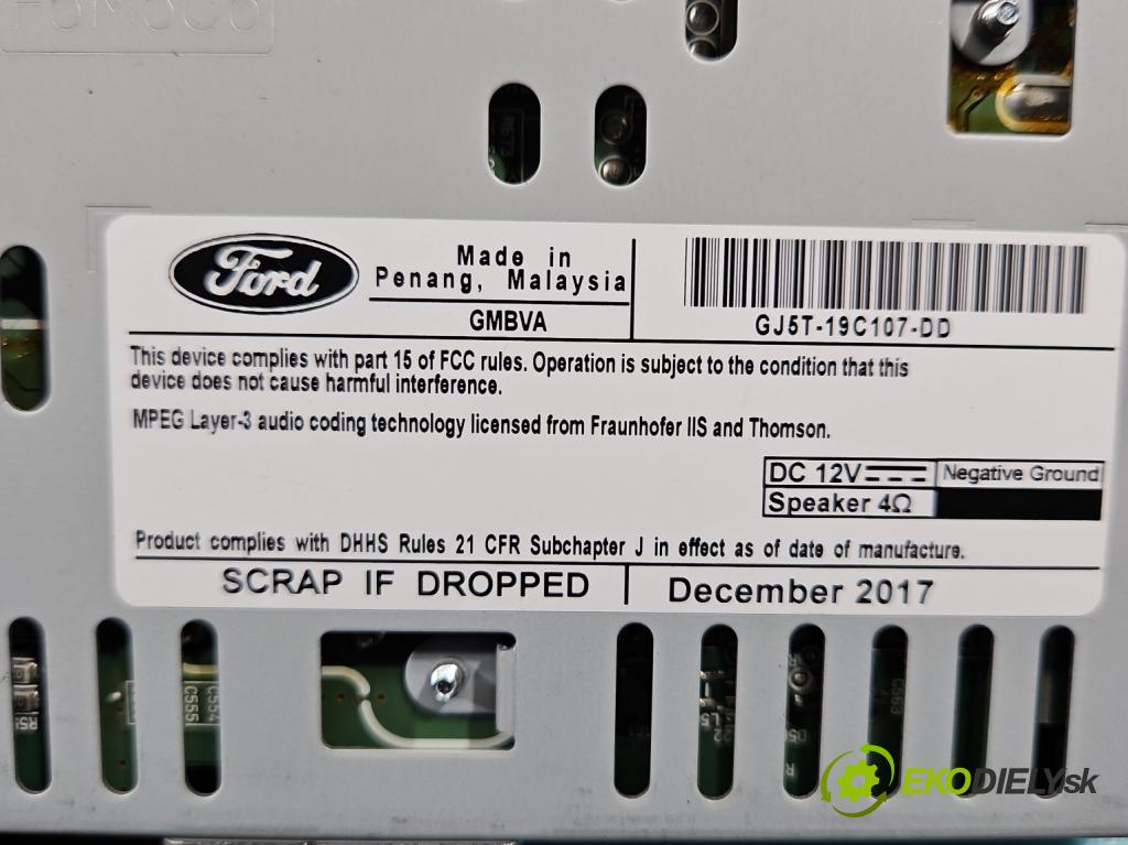 Ford Escape III 12-19 1.5 ECOBOOST: 182KM automatic 134 kW 1498 cm3 5- Radio originál GJ5T-19C107-DD