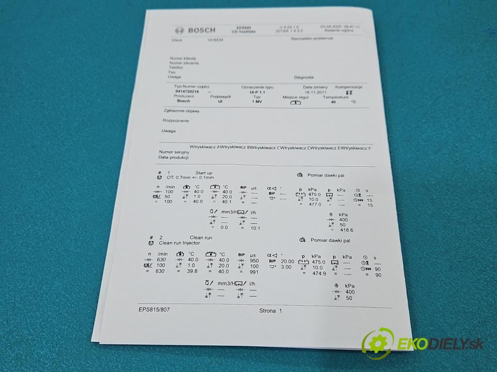 Audi A4 B6 2000-2004 1.9 TDI (AVF) 131 HP manual 96 kW 1896 cm3 4- vstrekovacie čerpadlo 0414720216 (Vstrekovač paliva)