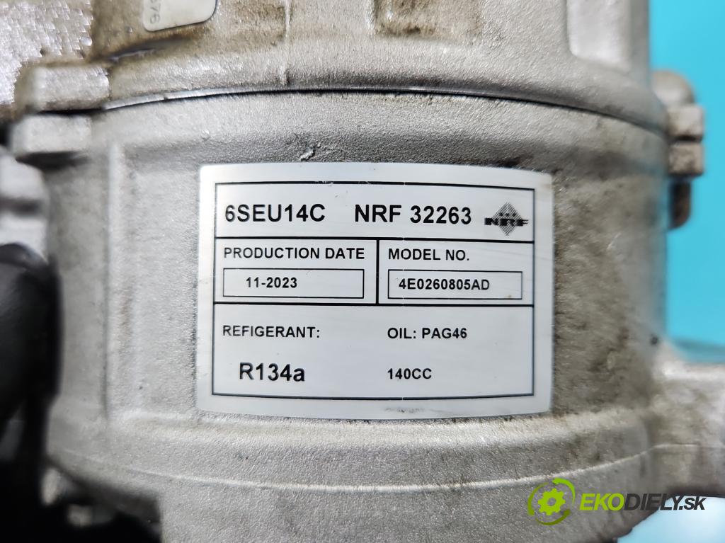 Audi A4 B6 2000-2004 1.9 TDI (AVF) 131 HP manual 96 kW 1896 cm3 4- Kompresor: klimatizácie 4E0260805AD (Kompresory klimatizácie)