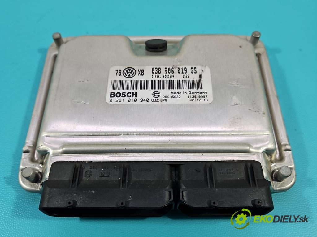 Vw Passat B5 1995-2005 1.9 tdi 131 HP manual 96 kW 1896 cm3 5- riadiaca jednotka motora 038906019GS