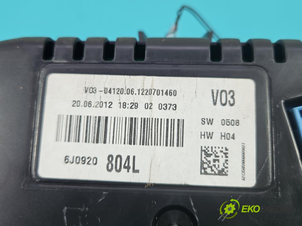 Seat Ibiza IV 6J 2008-2017 1.6 TDI 90 HP manual 66 kW 1598 cm3 5- prístrojovka/ budíky 6J0920804L (Prístrojové dosky, displeje)