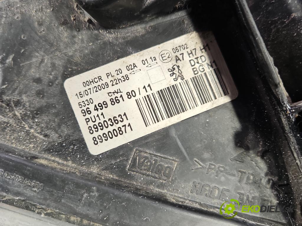 Peugeot 207 1.4b: 73 HP manual 54 kW 1360 cm3 5- Reflektor: pravý 9649986180 (Pravé)