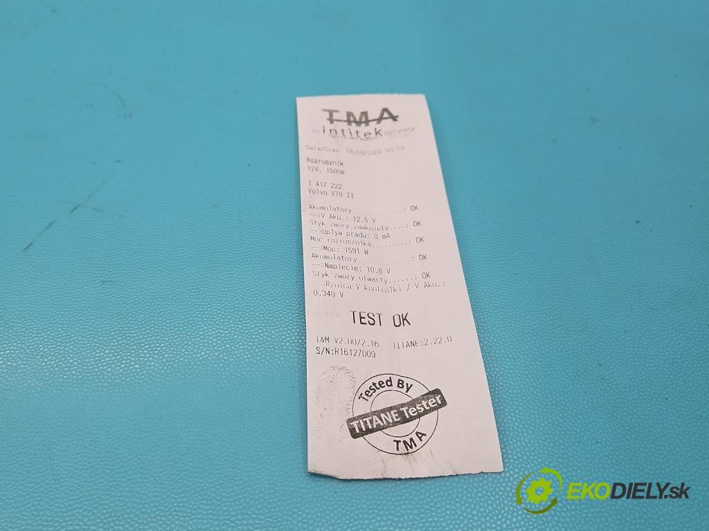 Volvo V70 II 1999-2007 2.5 tdi 140 HP manual 103 kW 2461 cm3 5- štartér  (Štartéry)