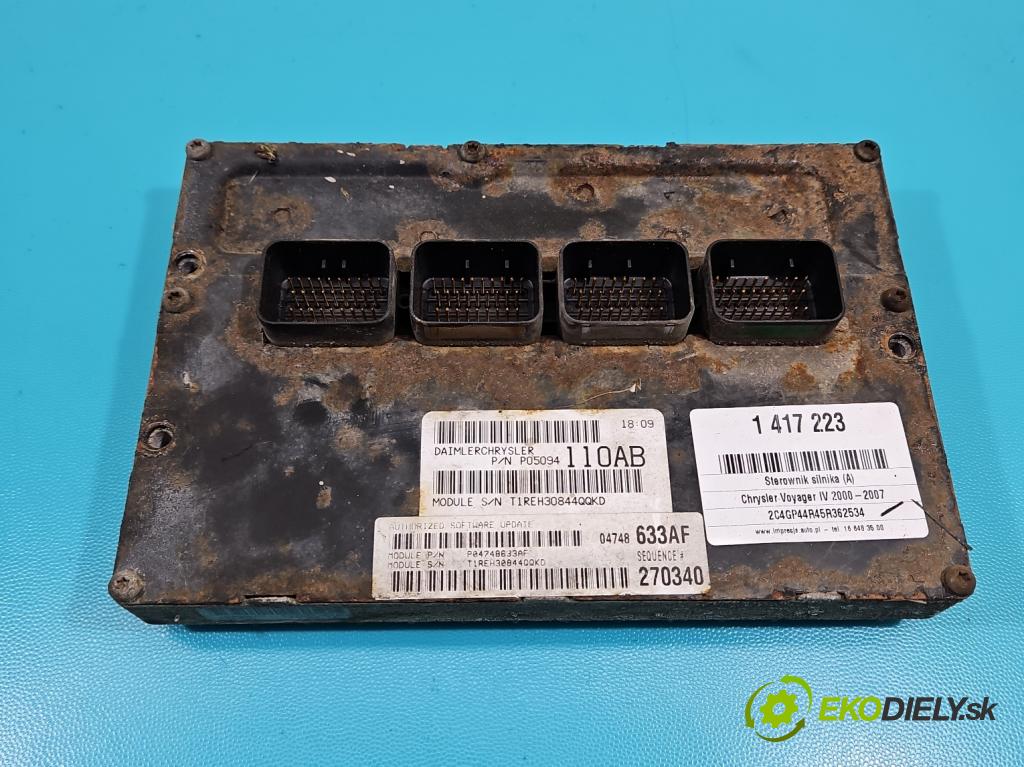 Chrysler Voyager IV 2000-2007 3.3 V6 158 HP automatic 116 kW 3300 cm3 5- riadiaca jednotka motora 04748633AF