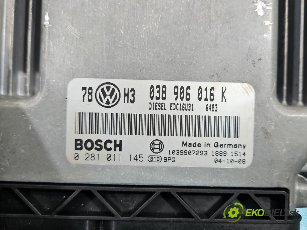 Vw Passat B5 1995-2005 2.0 tdi 136 HP manual 100 kW 1968 cm3 4- riadiaca jednotka motora 038906016K