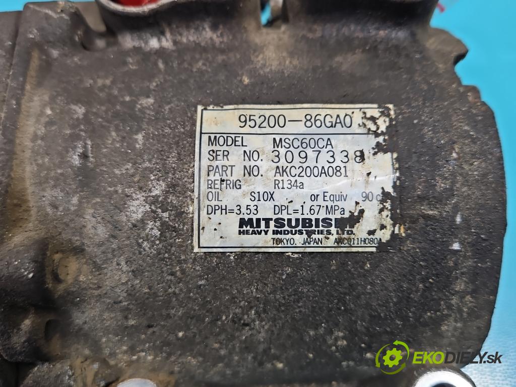 Suzuki Ignis 1.3 16V 94 HP manual 69 kW 1328 cm3 5- Kompresor: klimatizácie 95200-86GA0 (Kompresory klimatizácie)