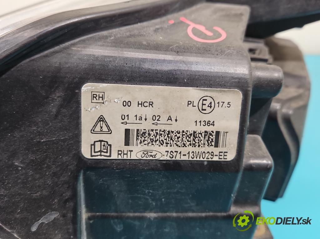 Ford Mondeo Mk4 2007-2014 2.0 tdci 140 HP manual 103 kW 1997 cm3 5- Reflektor: pravý 7S71-13W029-EE (Pravé)
