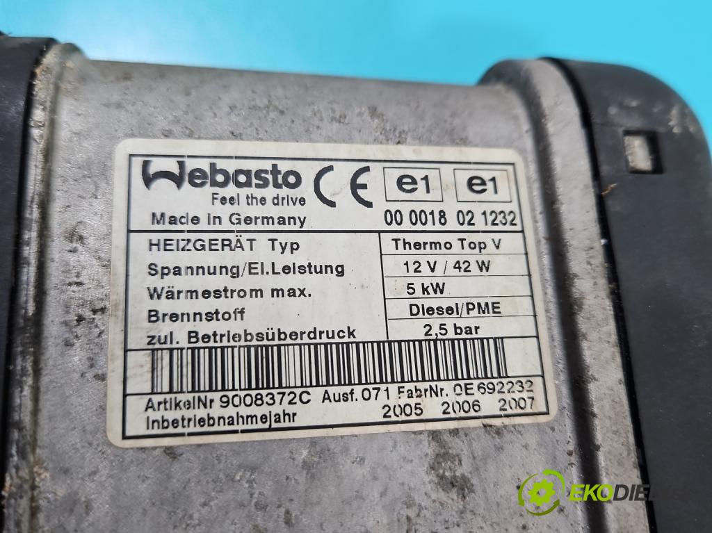 Vw Passat B6 2005-2010 2.0 TDI 140 hp manual 103 kW 1968 cm3 4- Webasto 000018021232 (Webasto (nezávislé topení))