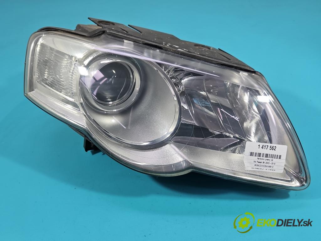 Vw Passat B6 2005-2010 2.0 TDI 140 HP manual 103 kW 1968 cm3 4- Reflektor: pravý 3C0941006J (Pravé)