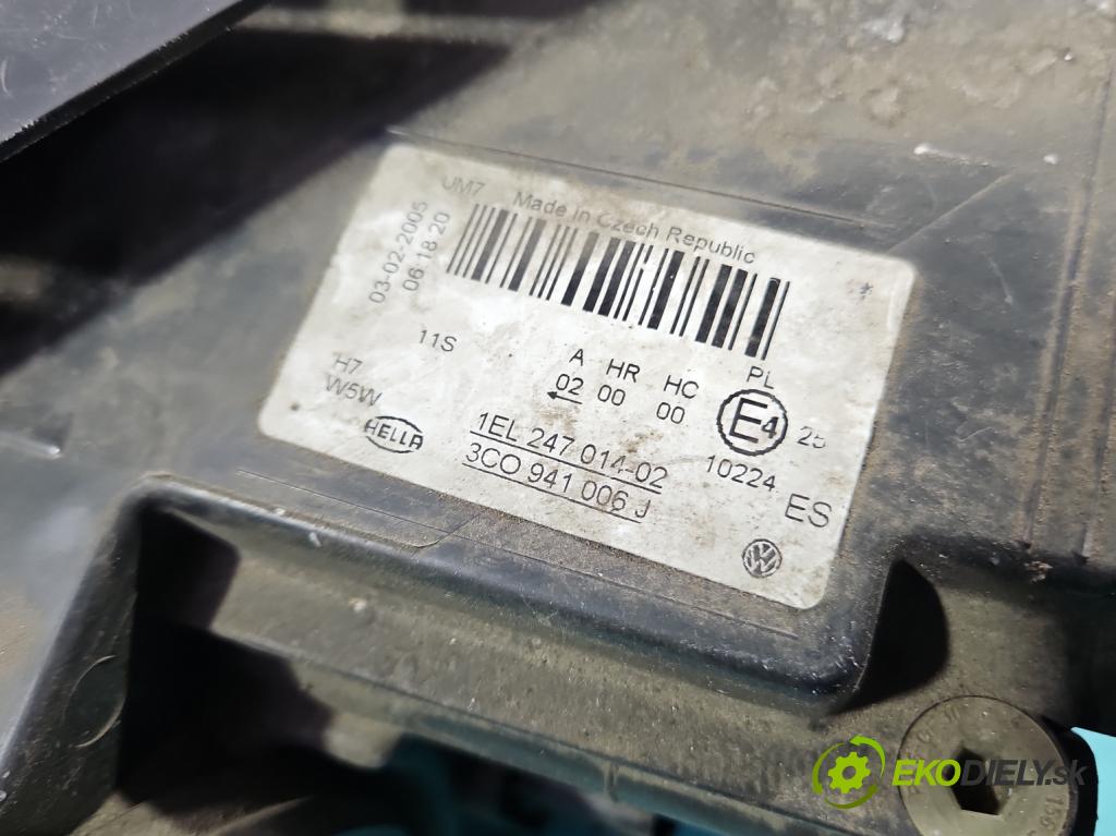 Vw Passat B6 2005-2010 2.0 TDI 140 HP manual 103 kW 1968 cm3 4- Reflektor: pravý 3C0941006J (Pravé)