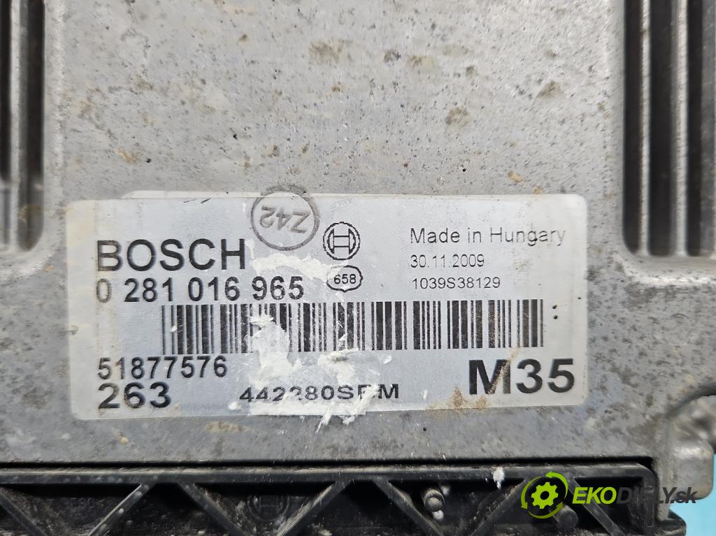 Fiat Doblo II 2010- 1.6 JTD 101 HP manual 74 kW 1598 cm3 5- riadiaca jednotka motora 0281016965