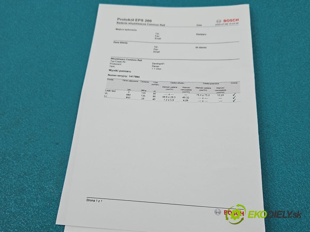 Opel Astra IV 2009-2015 1.7 CDTI 125 HP manual 92 kW 1686 cm3 5- vstrek 8-97376270-3 (Vstrekovač paliva)