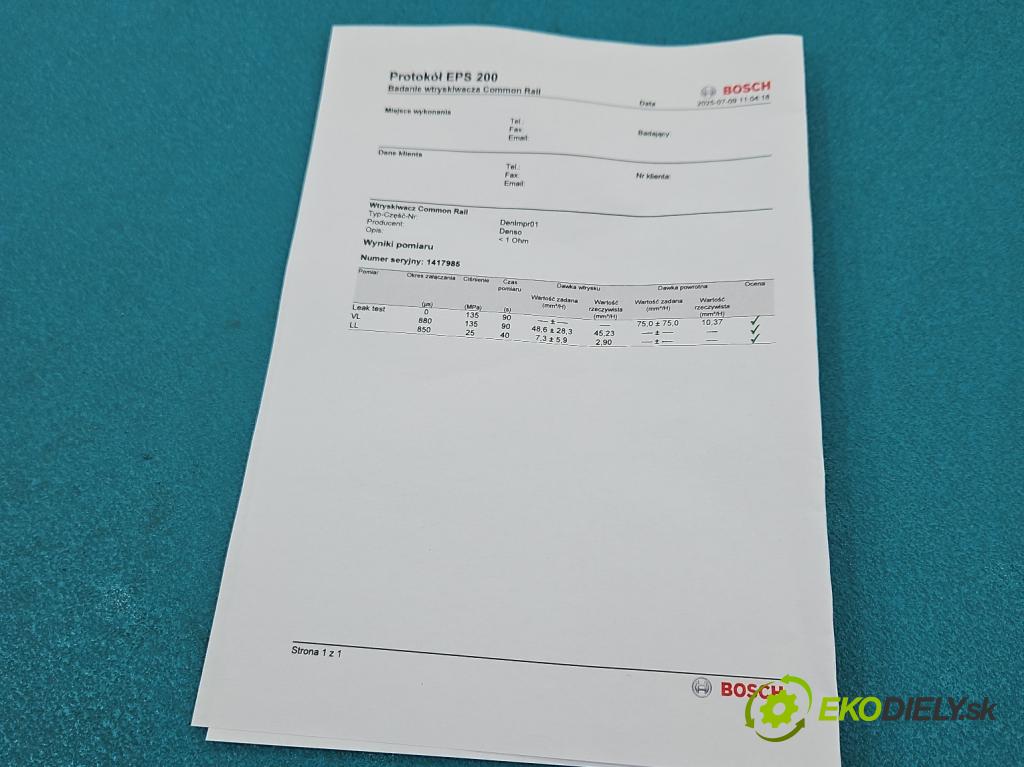 Opel Astra IV 2009-2015 1.7 CDTI 125 HP manual 92 kW 1686 cm3 5- vstrek 8-97376270-3 (Vstrekovač paliva)