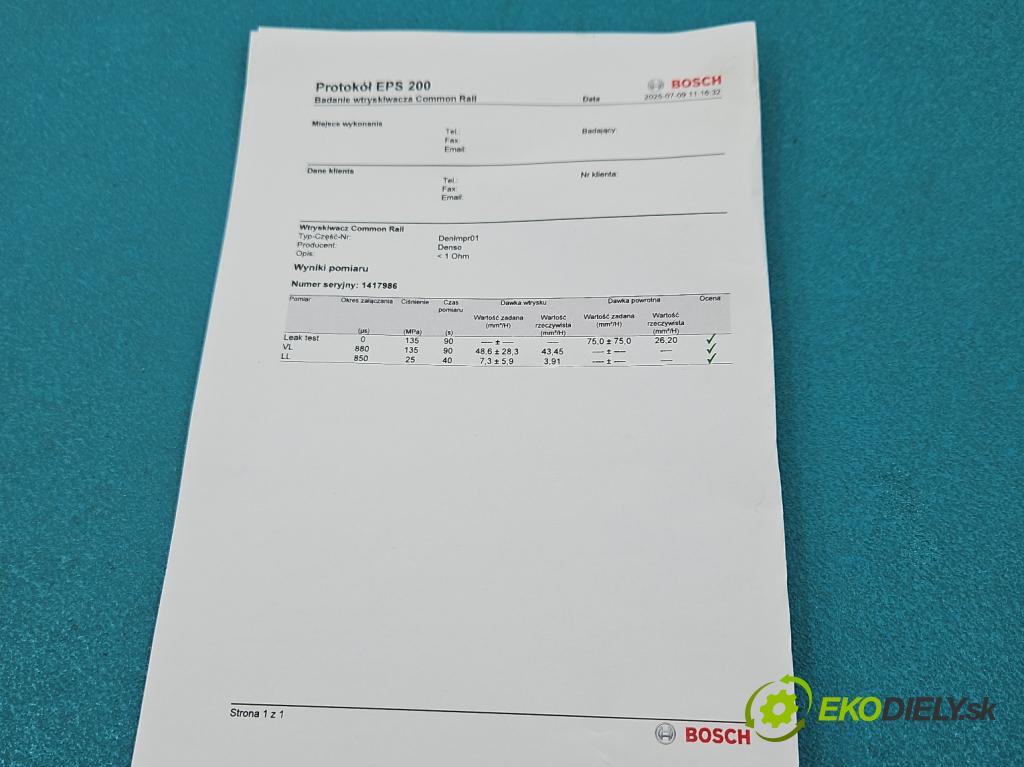 Opel Astra IV 2009-2015 1.7 CDTI 125 HP manual 92 kW 1686 cm3 5- vstrek 8-97376270-3 (Vstrekovač paliva)