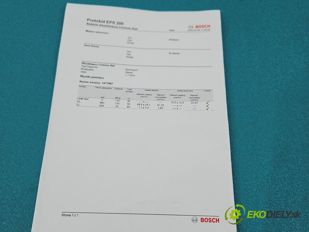 Opel Astra IV 2009-2015 1.7 CDTI 125 HP manual 92 kW 1686 cm3 5- vstrek 8-97376270-3 (Vstrekovač paliva)