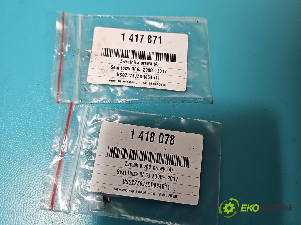 Seat Ibiza IV 6J 2008-2017 1.6 TDI 90 HP manual 66 kW 1598 cm3 5- brzdič predné pravý  (Ostatné)