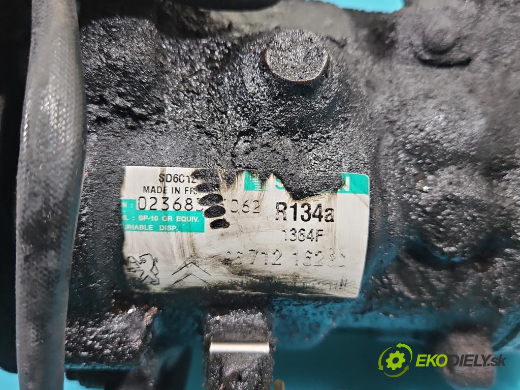 Peugeot 308 I 2007-2013 1.6 HDI 109 HP manual 80 kW 1560 cm3 3- Kompresor: klimatizácie 9671216280 (Kompresory klimatizácie)