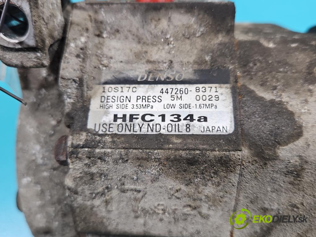 Honda Fr-v 2.0 16v i-VTEC: 150 HP manual 110 kW 1998 cm3 5- Kompresor: klimatizácie 447260-8371 (Kompresory klimatizácie)