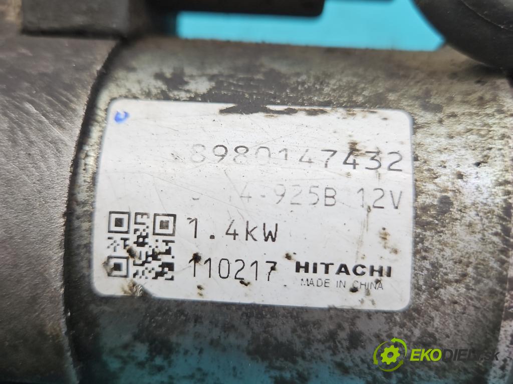 Opel Astra IV 2009-2015 1.7 CDTI 125 HP manual 92 kW 1686 cm3 5- štartér 8980147432 (Štartéry)