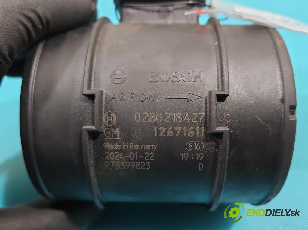 Opel Insignia A 2008-2017 2.0 cdti 160 HP manual 118 kW 1956 cm3 5- průtokoměr: 0280218427 (Váhy vzduchu)
