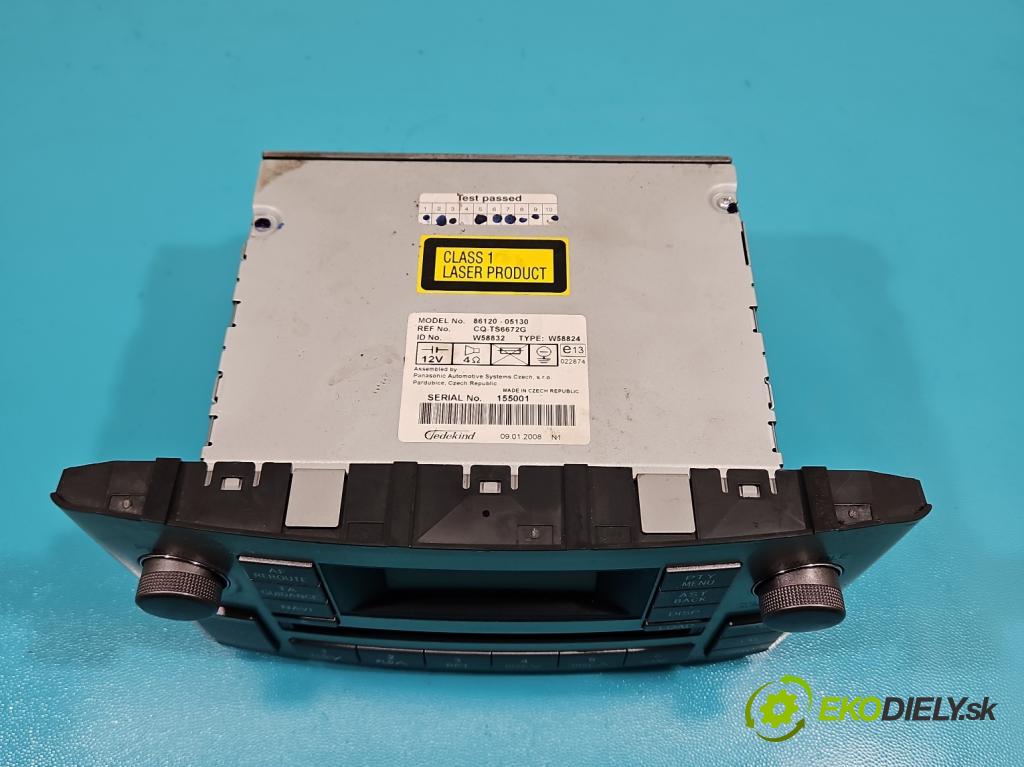 Toyota Avensis II T25 2003-2008 2.2 d-cat 177 HP manual 130 kW 2231 cm3 5- Radio originál 86120-05130