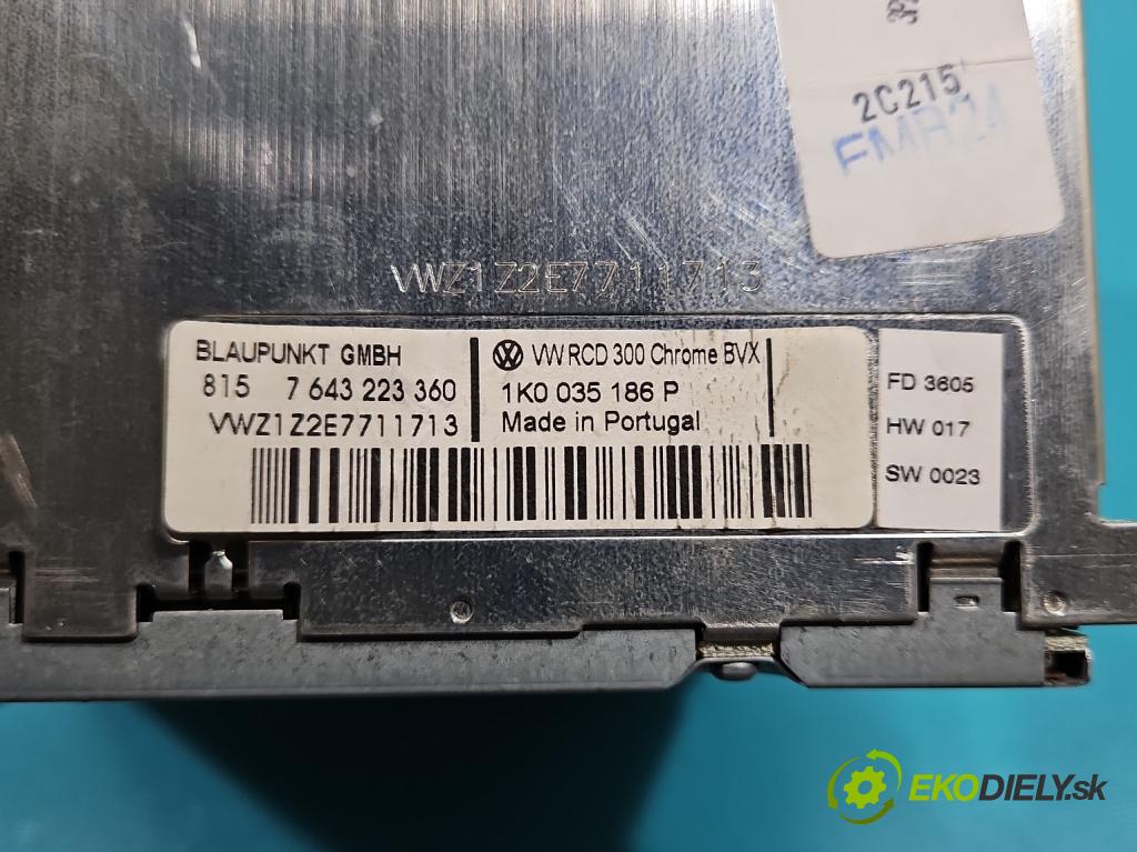 Vw Golf V 2003-2009 1.6 fsi 116 HP manual 85 kW 1598 cm3 5- Radio originál 1K0035186P