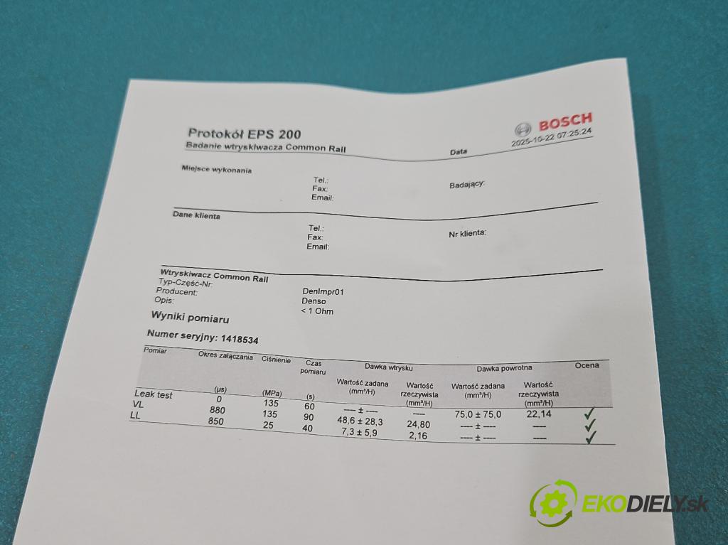 Toyota Avensis I T22 1997-2003 2.0 D4D 110 HP manual 81 kW 1995 cm3 5- vstrek 23670-27030 (Vstrekovač paliva)