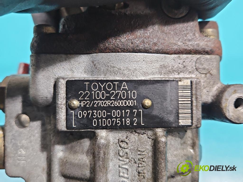 Toyota Avensis I T22 1997-2003 2.0 D4D 110 HP manual 81 kW 1995 cm3 5- čerpadlo vstrekovacia 22100-27010 (Vstrekovacie čerpadlo)