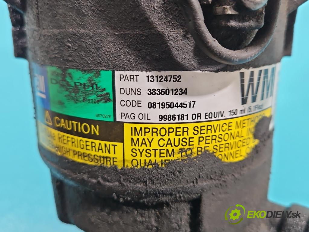 Opel Zafira B 2005-2014 1.9 CDTI 120 HP manual 88 kW 1910 cm3 5- Kompresor: klimatizácie 13124752 (Kompresory klimatizácie)