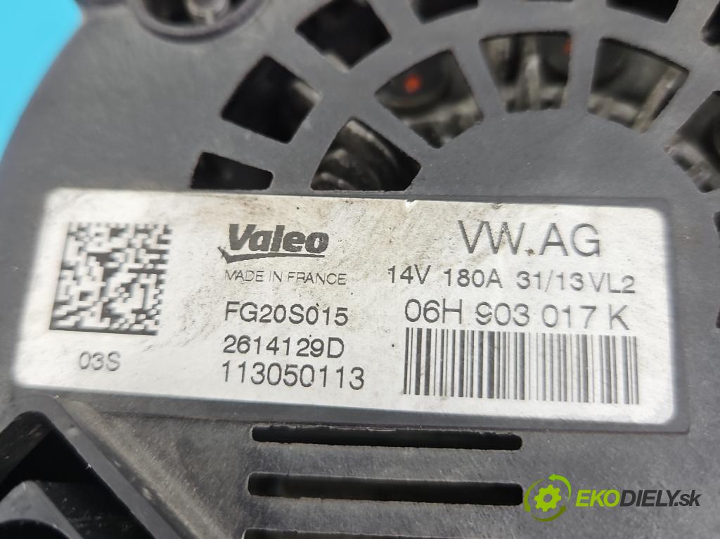 Audi Q5 2008-2016 2.0 TFSI 224hp automatic 165 kW 1984 cm3 5- Alternator 06H903017K (Alternátory)