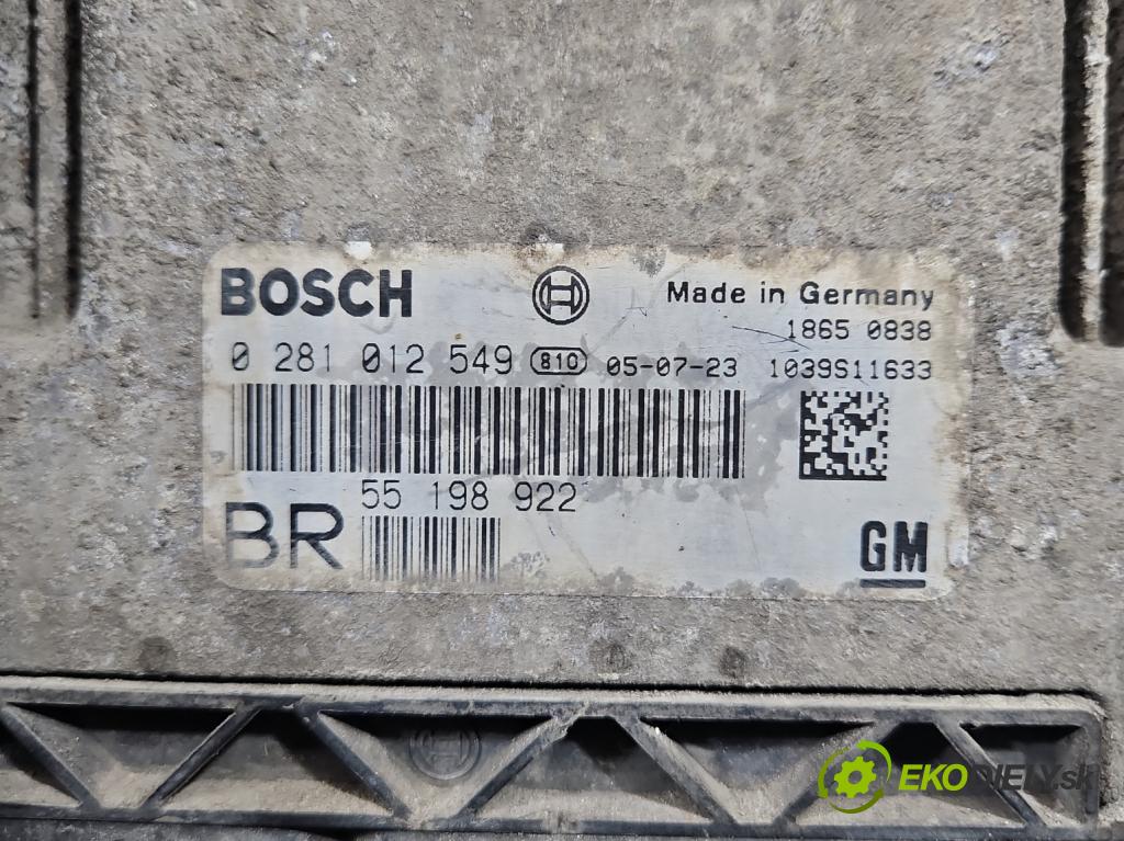 Opel Zafira B 2005-2014 1.9 CDTI 120 HP manual 88 kW 1910 cm3 5- riadiaca jednotka motora 0281012549