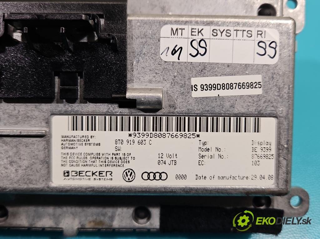Audi A6 C6 2004-2011 2.7 tdi V6 179KM automatic 132 kW 2698 cm3 5- Zobrazit: 8T0919603C (Prístrojové dosky, displeje)